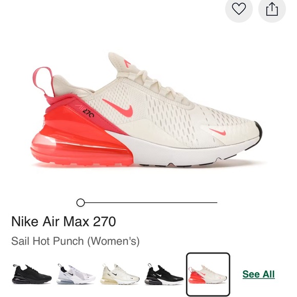Nike Shoes - Nike Air Max 270 White and Red Sneakers